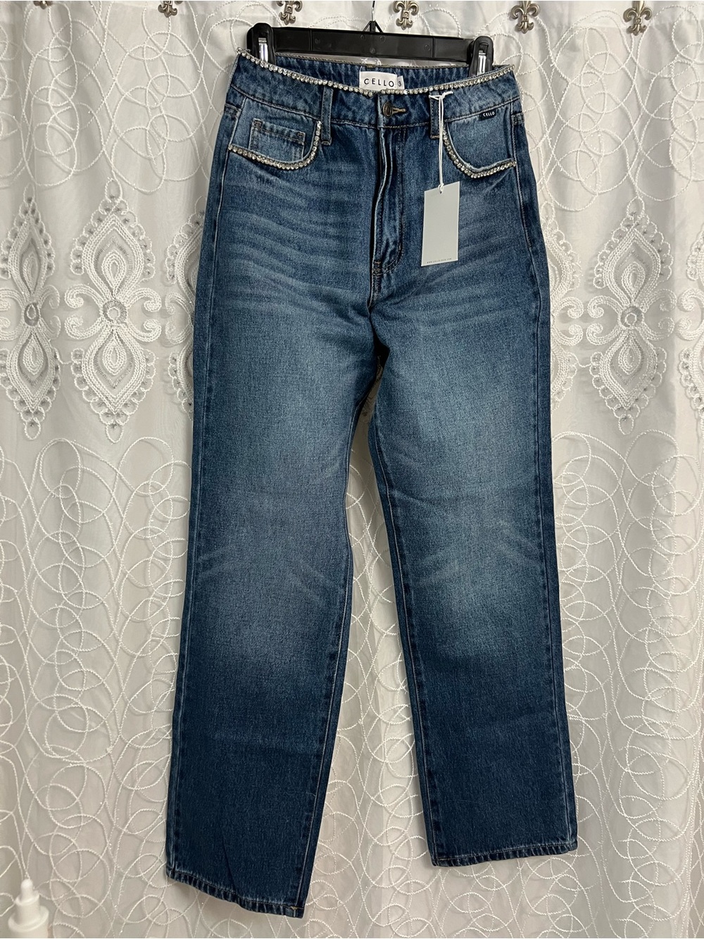 CELLO Dark Blue Straight-Leg womenβs Jeans